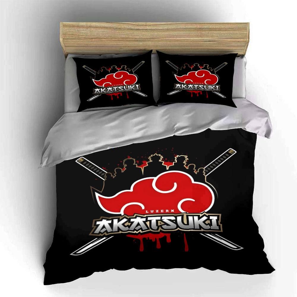 Ninja organizations in Japanese anime Bedding Set for Kids Luxury Gift 3pcs Digital Print Comforter Set Soft Comfortable