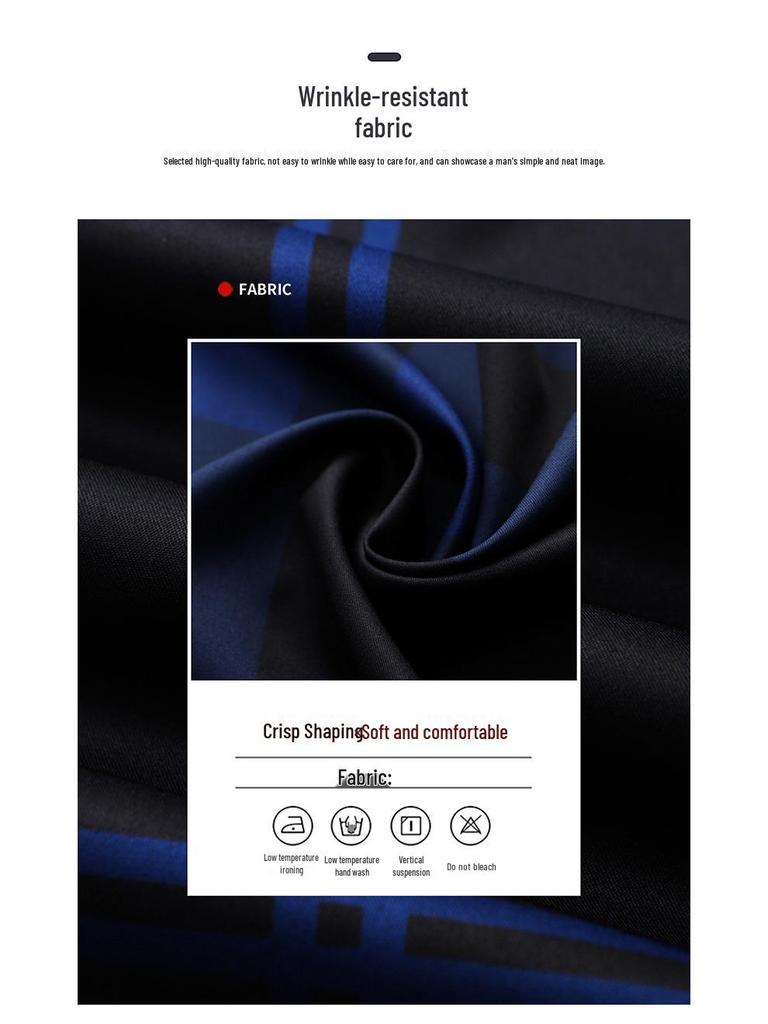 Hengyuanxiang Men's Autumn Plaid Long Sleeve Iron-Free Casual Shirt