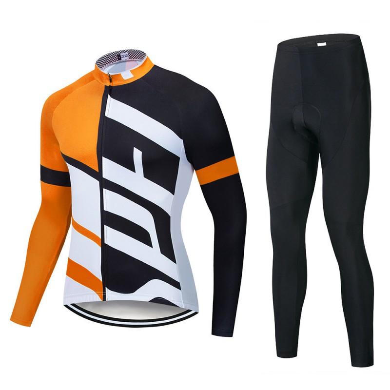 Men Women Cycling Bib Jersey Set Lightweight Breathable Long Sleeve Bike Outfit