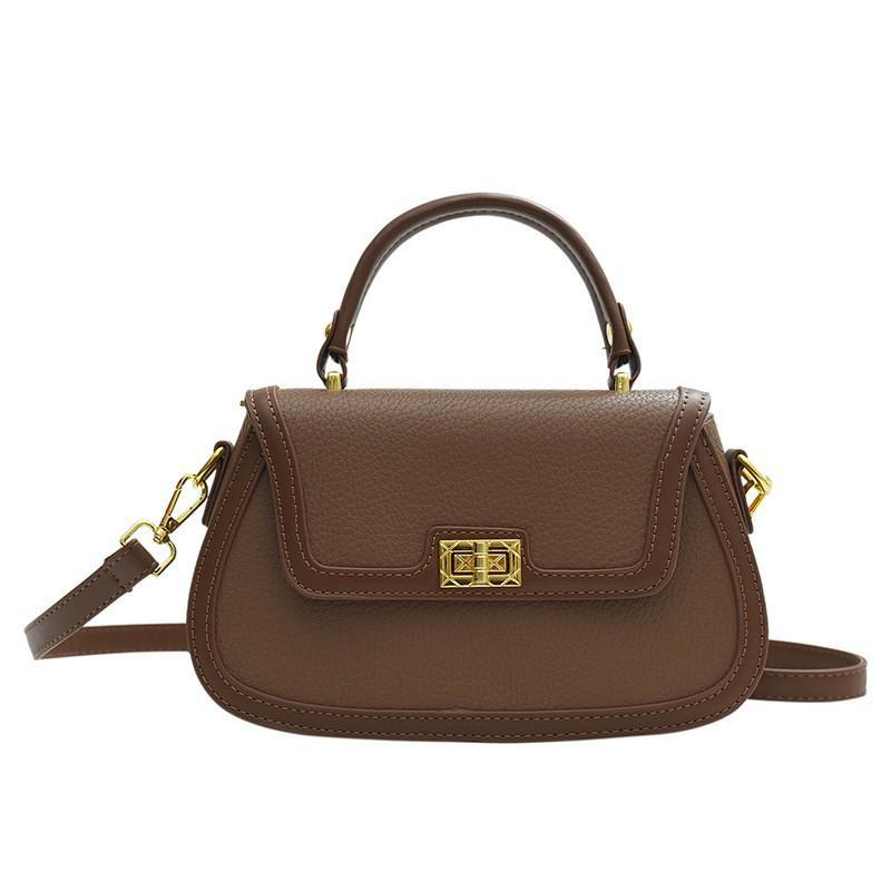 

2024 Корейский стиль ретро контрастного цвета женская сумка через плечо: Модный нишевый дизайн хаки