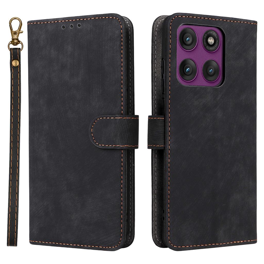 For Motorola Edge 60 Pro 5G Case Wallet RFID Blocking PU Leather Phone Cover Stand with Strap
