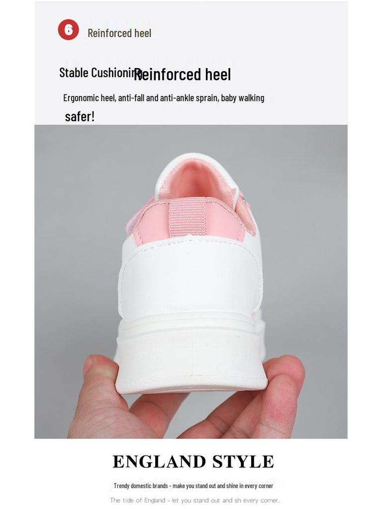 2025 Autumn Girls' White Skate Shoes: Versatile, Non-slip, Casual Running Sneakers