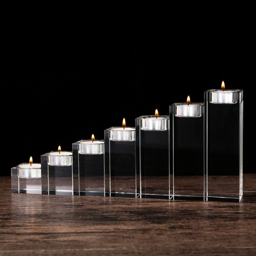 Glass Crystal Candle Holders Artistic Nordic Butter Lamp Holder Table Decorations