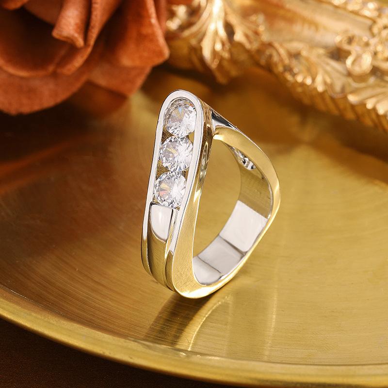 

925 Silver Plated Jewelry Irregular White Zircon Openwork Ring For Men and Women Party Wedding Jewelry Gifts Drop Shipping 10