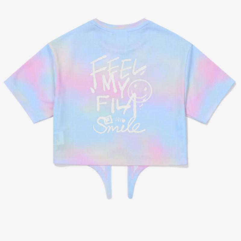 [fila Kids] Dziewczęcy T-shirt Crop Fit z Efektem Gradacji Fk2rsf2206f Epk  q0zFk2rsf2206fEpk