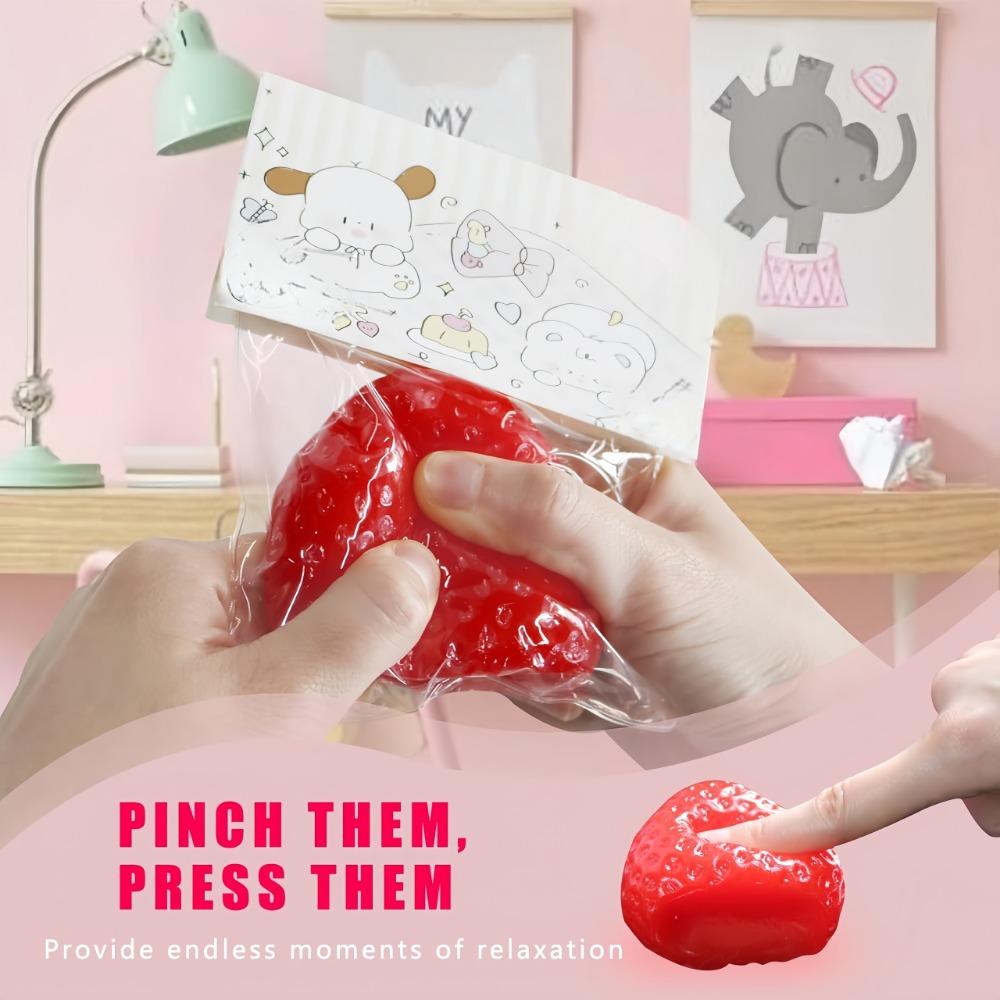 Large Strawberry Decompression Simulation Squeeze Toy With Soft Silicone Like Texture Suitable For Stress Relief Entertainment