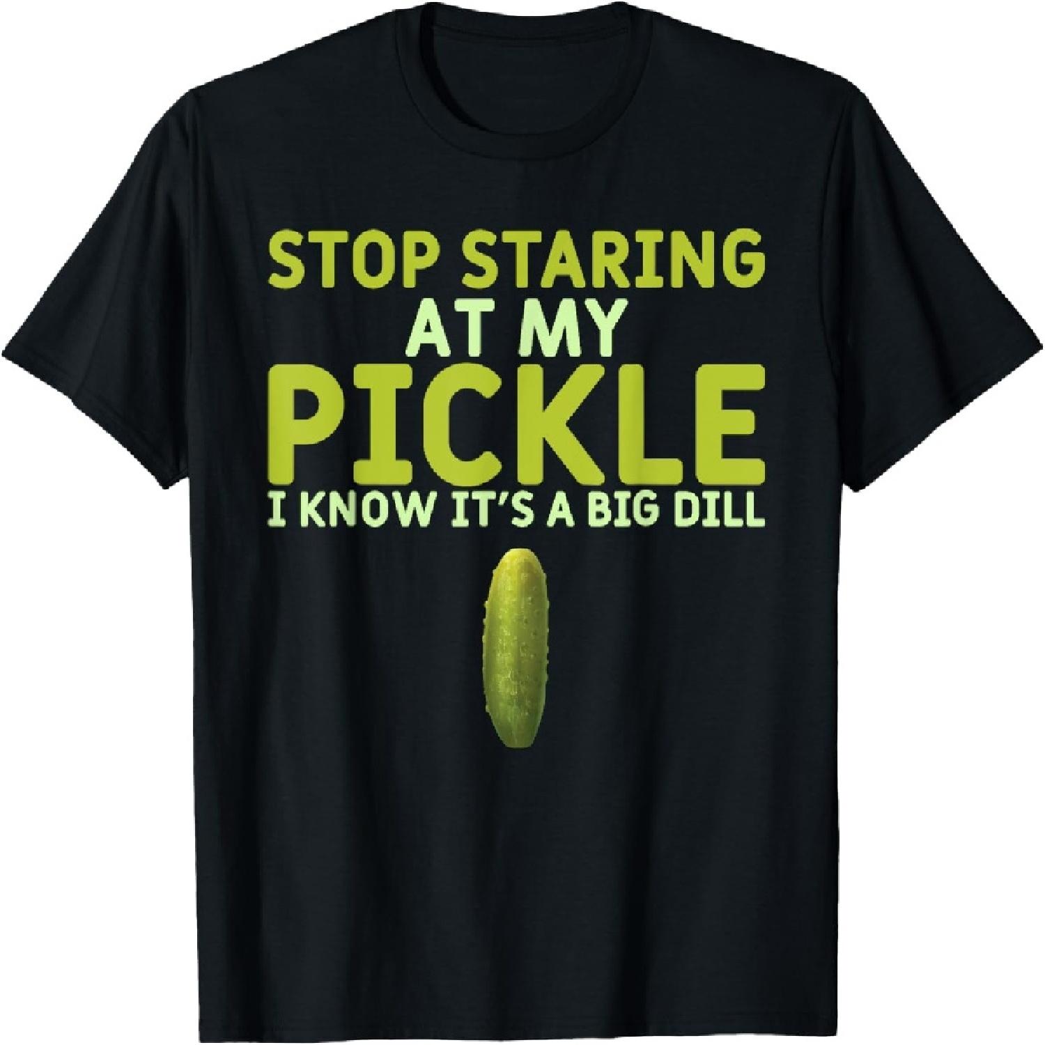 Food Stop Staring At My Pickle Funny Pickles T-Shirt XXXXXL разноцветный