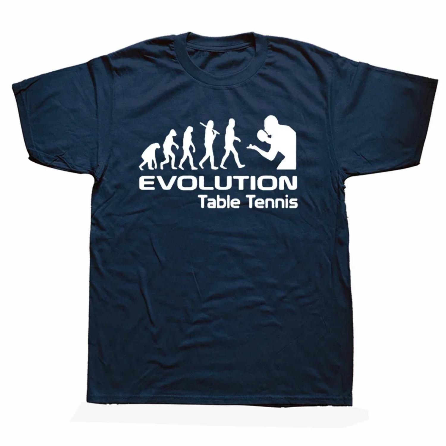 Graphic Cotton Streetwear Short Sleeve Harajuku Hip Hop Sports T-shirt Mens Clothing Funny Evolution of Table Tennis T Shirt S разноцветный