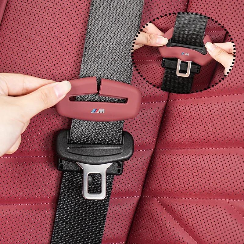 Car Sticker 2025 Hot Silicone Anti Scratch Car Seat Belt Clip Protector Buckle Lock Cover For BMW X1 X2 X3 X5 E46 E90 E70 F20 E6