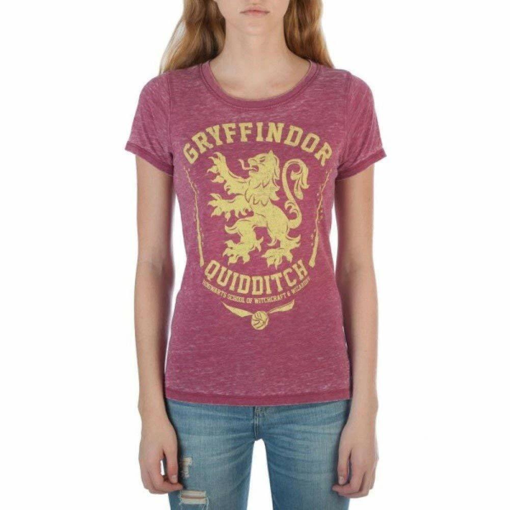 Bioworld Harry Potter Juniors Gryffindor House Symbol Oil Washed T-Shirt New XS L