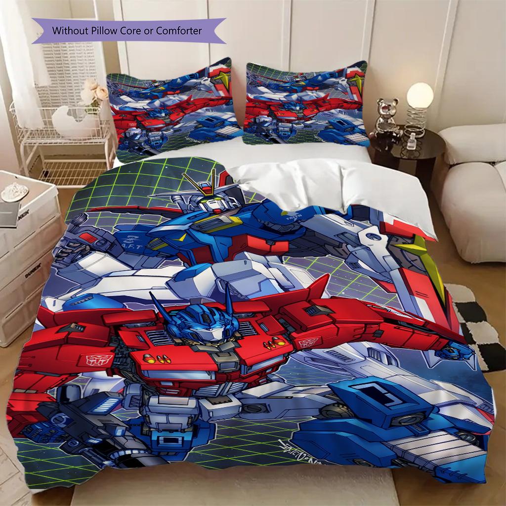 Gundam Robot Print Soft Comfortable Duvet Cover, Children's Bedding Set Gift, Extra Large Size, Various Sizes Available LXR105