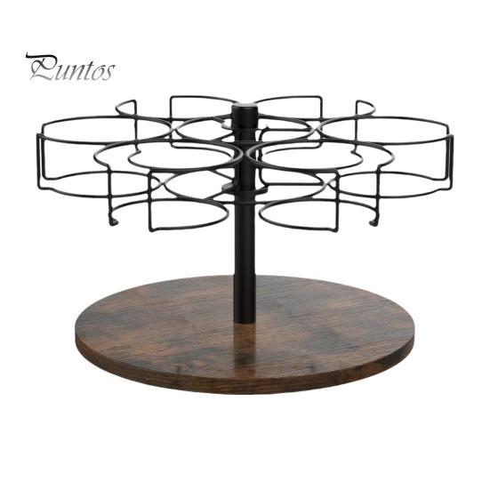 

Подстаканник-органайзер для стаканов объемом 40 унций с вращающейся конструкцией, 6-кольцевая подставка для стаканов для хранения на кухне и декора, подставка под стакан из углеродистой стали чёрный