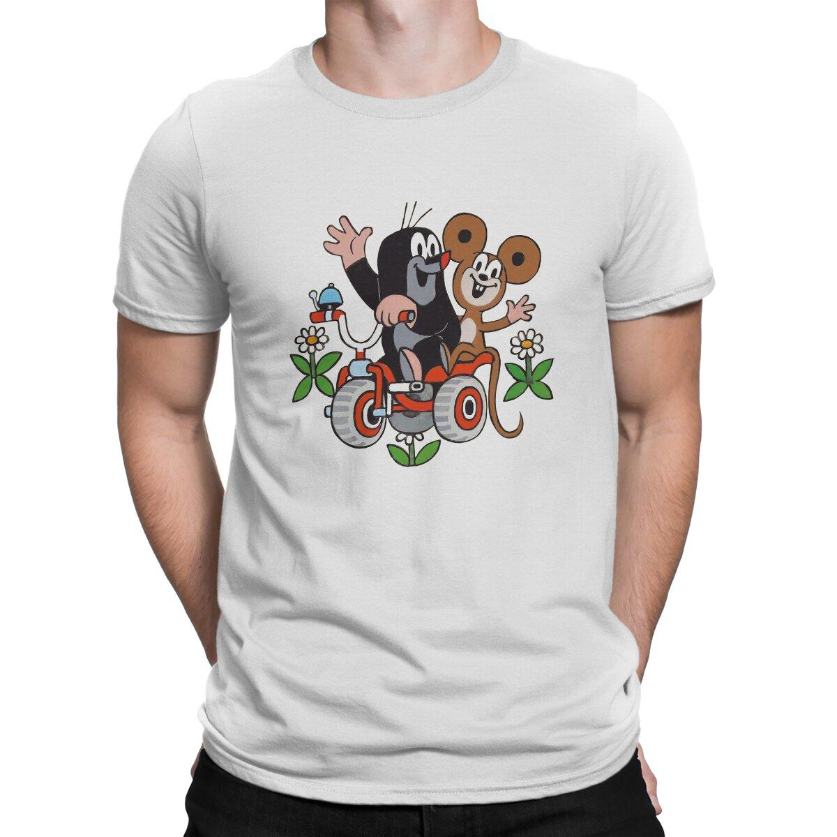 

Krtek The Mole Ride a Bike T Shirt Goth Men Tees Summer Clothing Harajuku Crewneck TShirt S