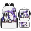 Luxury Popular Funny Novelty zoonomaly 3D Printed 3pcs/Set pupil School Bags Laptop Daypack Backpack Lunch bag Pencil Case