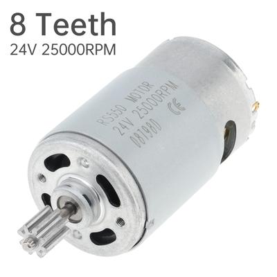 מנוע DC RS550 8 שיניים 24V 25000 סל"ד מהירות גבוהה הנעה חשמלית חלופי לכלי רכב ממונעים שדרוג