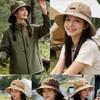 Fashion Drawstring Fisherman Hat Foldable Sun Protection Quick-Drying Travel Sun Hat Wide Brim Hiking Hat