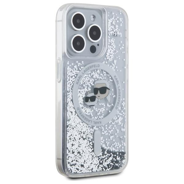 Karl Lagerfeld Klhmp15Xlgkcsgh Iphone15 Pro Max 6.7 Hardcase Transparent Liquid Glitter Karl&Choupette Head Magsafe