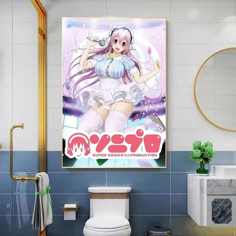 Super Sonico Spiel Selbstklebendes Kunstposter Whitepaper Aufkleber DIY Zimmer Bar Café Wanddeko