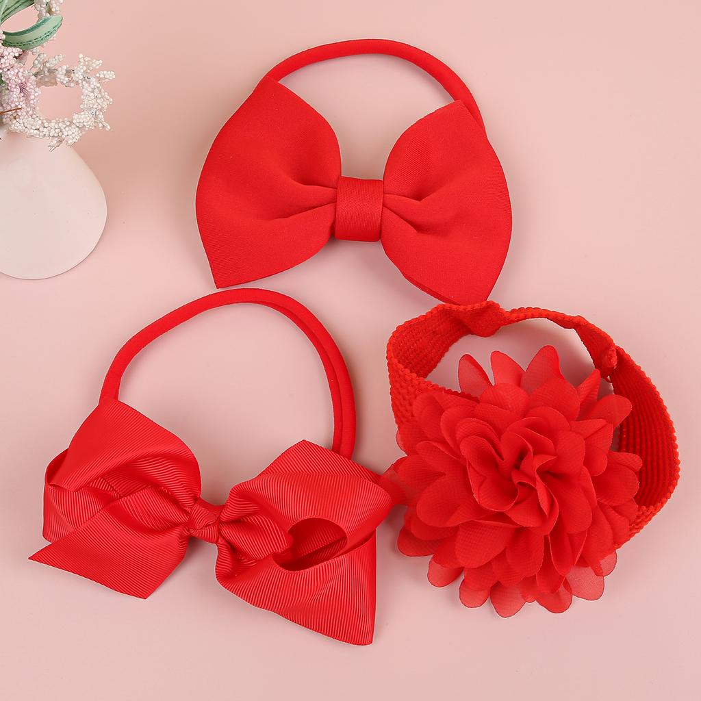 3PCS Chiffon Flower Headbands Baby Girls Hair Bows Headband Elastic Soft Nylon Hairbands for Baby Turban Infant Hair Accessories