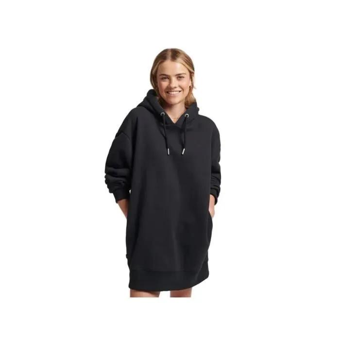 Joom Superdry Damen Schwarz Bio Casual Kleid Baumwolle