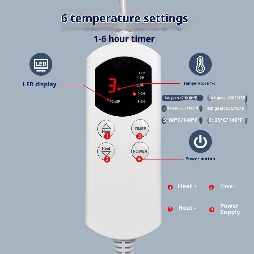 HP4555B Electric Heated Foot Warmer Boot Slipper with Temperature Control for Office and Home