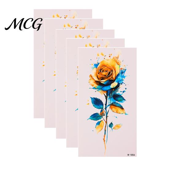 Easy Apply Tattoo Stickers 5 Sheets Butterfly Stickers, Waterproof Temporary Flower Tattoos, Colorful Safe Skin Tattoos Face Body for Parties