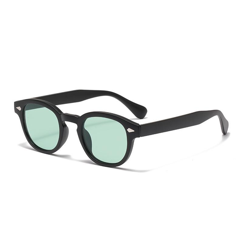 2025 Korean Style Black Oval Frame Sunglasses with High-end UV Protection