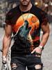 2024 New Animal T-Shirt For Men's Lion Tiger Wolf Printed Oversized T-Shirt Summer Men's Short Sleeve Tops Hawaii