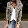 Ladies Denim Jacket Long Sleeve Fashion Solid Color Denim Jacket Women
