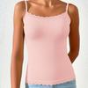 Lace Halter-neck Vest for Everyday Wear, Flattering Silhouette and Comfortable Ribbed Detailing.