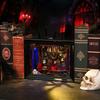 DIY Boghjørne Sæt Vampire Dracula Træ Boghandel Dukkehus med Lys Bogreol Indsats 3D Puslespil Dekoration til Gave