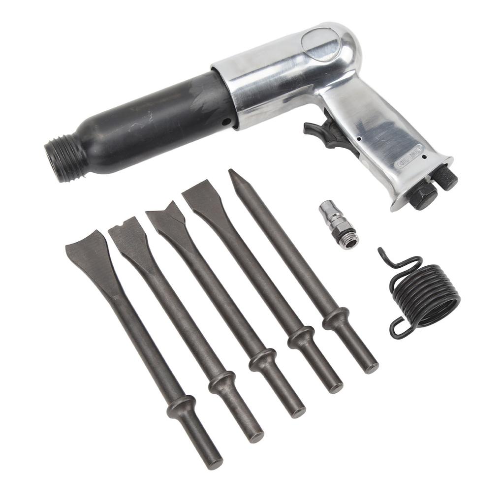 Air Hammer Kit Heavy Duty Pneumatic Chisel Drill Tool Power Hammer for Car Repair Brake Pad Rust Removal 250mm Long