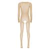 Womens Glossy See Through Long Sleeve Open Breast Crotchless Bodystocking