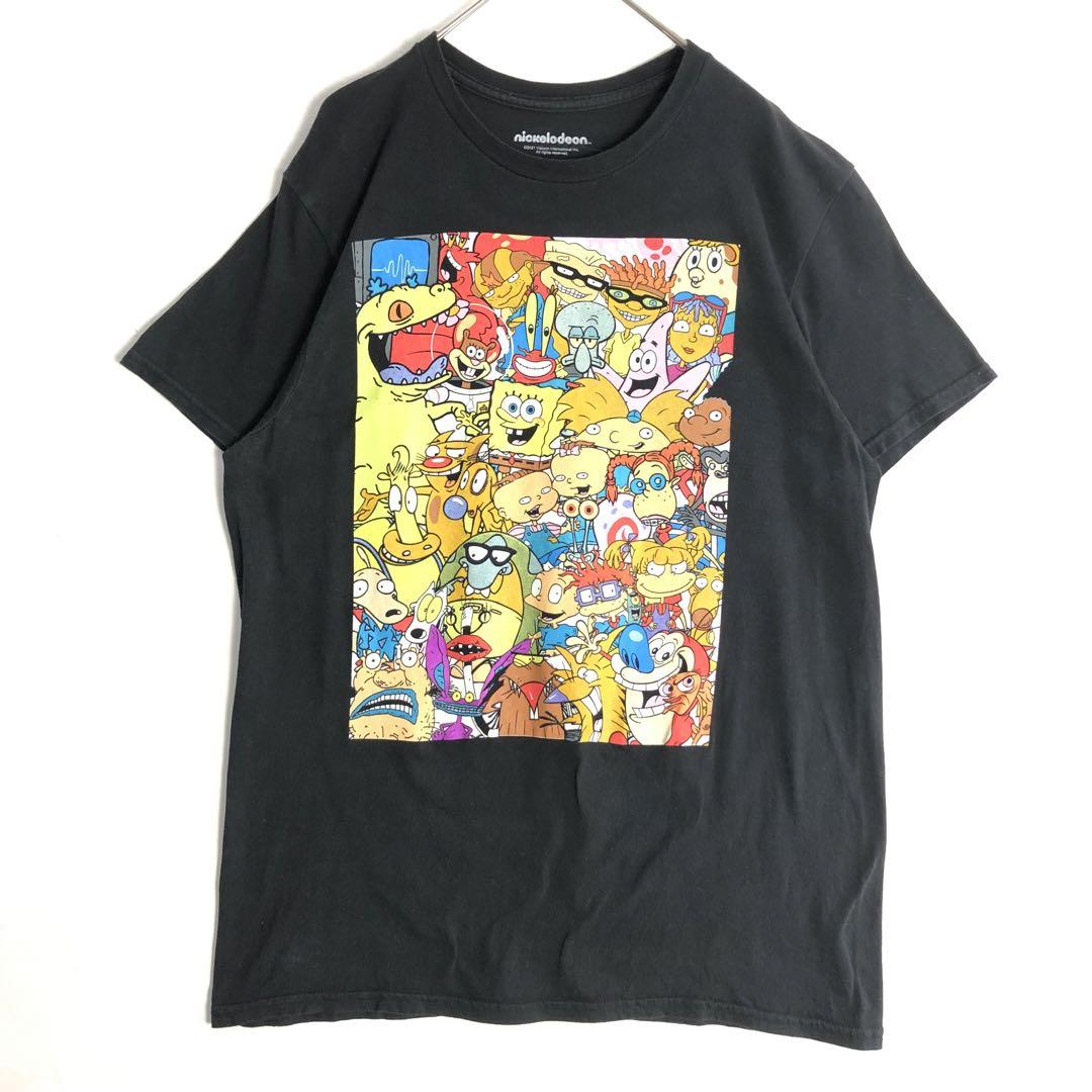 

[USED] 3510 American Anime Character Tee Big Collection Short Sleeve T-Shirt Double Sided Print Black