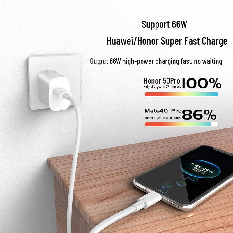 66W 6A Fast Charging TPE Data Cable for Huawei, Android, Apple - Super Fast Mobile Charger