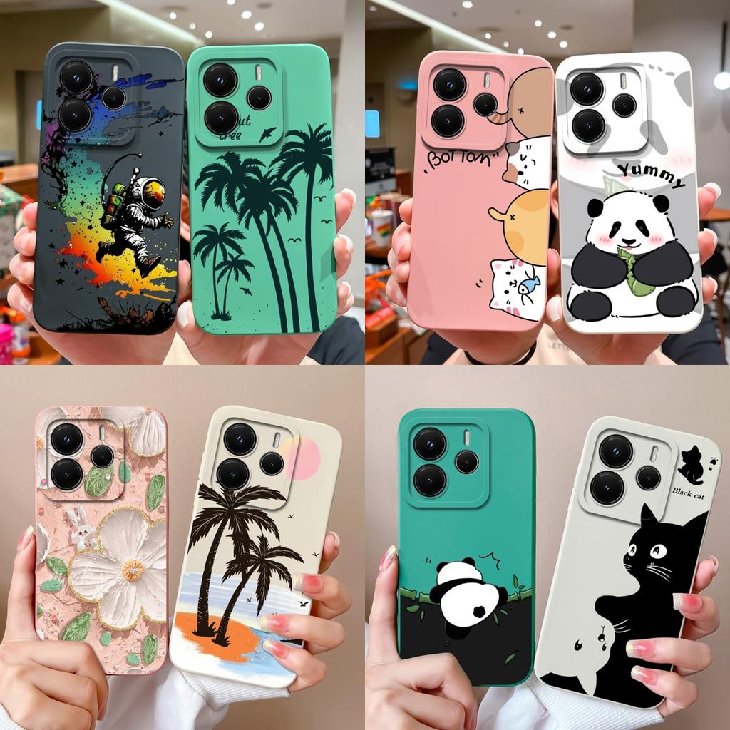 For Redmi Note 14 Pro Plus Case Cartoon High Quality Phone Cover For Xiaomi Redmi Note14 Pro+ Soft Liquid Silicone Back Covers