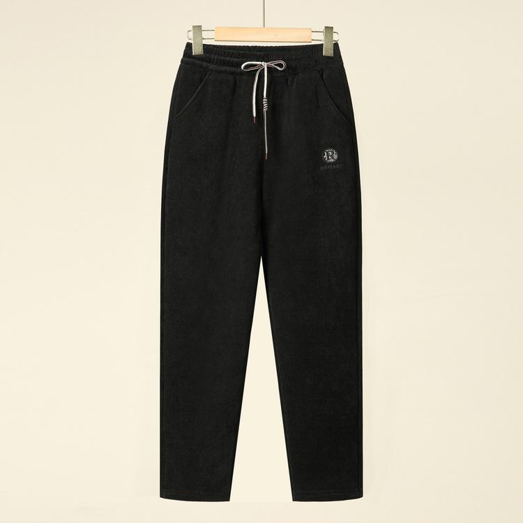 In Autumn and Winter, The New Extra-thick Plus Velvet Padded Long Velvet High Waist Casual Mother Warm Pants Wear Elastic Waist Pants Straight Tube.
