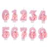 M-Modern-Number Cake Decorating Candles Cute Pink Bow Baby Girl Birthday Cake Topper Decoration Party Supplies 0-9 Digital Candl