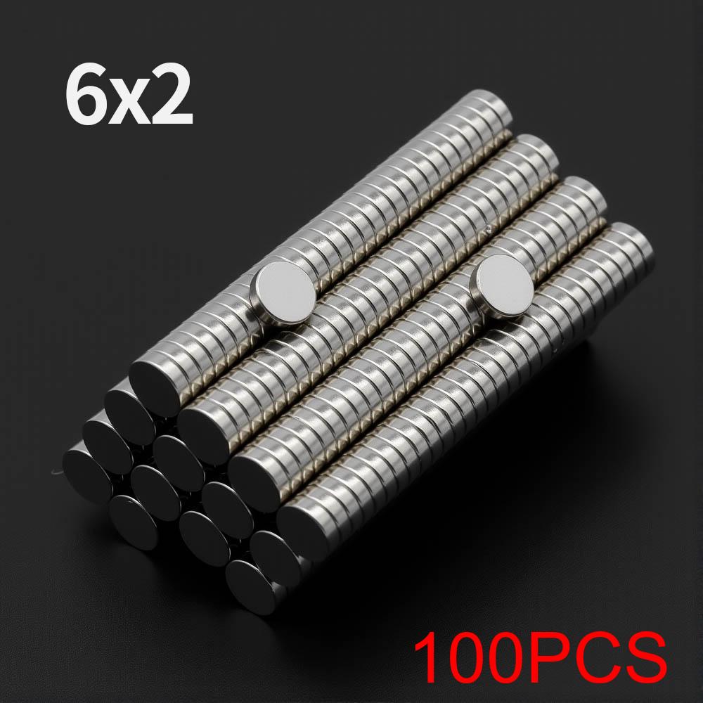 6x2mm Powerful Neodymium Magnet N35 NdfeB Permanent Magnetic imanes Round Super Strong Fridge Magnets DIY
