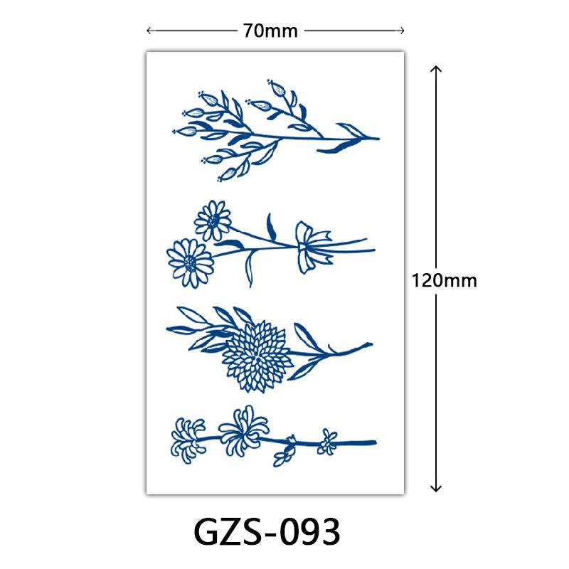 Flower Herbal Semi-Permanent Tattoo Sticker, Small Picture Juice Tattoo Sticker, Sweat-Proof Tattoo