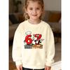 Kids Unisex Crewneck Sweatshirt, Cartoon Chef Number 67 Print Long Sleeve Pullover, Soft Fleece Kids Sweatshirt For Boys Girls Over 4 Years Old