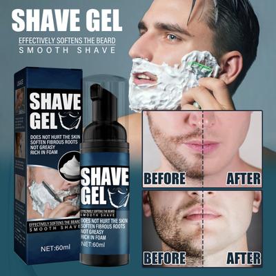 60ml Men Shaving Foam Painless Mild To Skin Professional Effective Gel Beard Cream Face Care