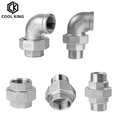 1/4" 1/2" 3/4" 1" 2" BSP Männlich & Weiblich 90 Grad Winkelgewinde SUS304 Live Joint Kupplung Union Connector Rohrverschraubung für Rohr