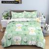 Cartoon Bedding Set Cute Cats Printed 3D Duvet Cover Set Twin Full Queen King Double Sizes Pillowcase Bedclothes Soft Polyester