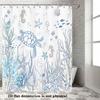2D Flat, 2D Flat, 2D Flat Banner Featuring an Oceanic Turtle And Coral Reef Shower Curtain - Includes a Blue Sea Turtle And Star