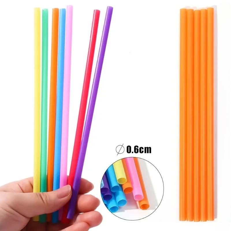 300PCS Colorful Plastic Disposable Large Drinking Straws For Pearl Bubble Milk Tea Smoothie Drink Party Supplies Bar Accessories
