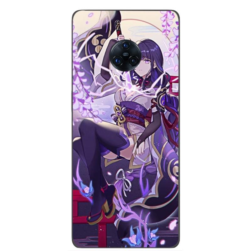 Genshin Impact Raiden Shogun Phone Case For VIVO Y95 Y93 Y31 Y20 V19 V17 V15 Pro X60 NEX Soft Black Phone Cover