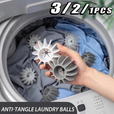 3/2/1 Uds. Bola mágica de silicona para lavandería, herramienta de Limpieza del cabello reutilizable para ropa, removedor de pelo para mascotas, lavadora, recogedor de pelo para gatos, Bola de lavandería