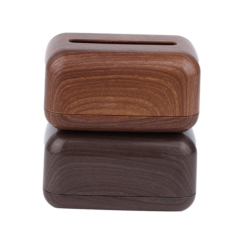 1Pc Retro Imitation Wood Tissue Box Living Room Paper Box Table Desktop Storage Bathroom Home Decoration Tissue Case