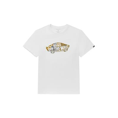 Classic Letter Print Short Sleeve T-Shirt Unisex Tops White VN000907WHT
